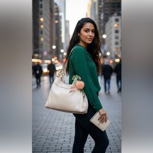 EUC 4-fer Coach Lexy Shoulder Bag, Marching Wallet, Willy, and Fur Bag Charm